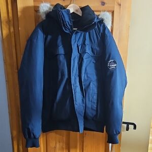 Tundra Black Men's Jacket with Fur Hood